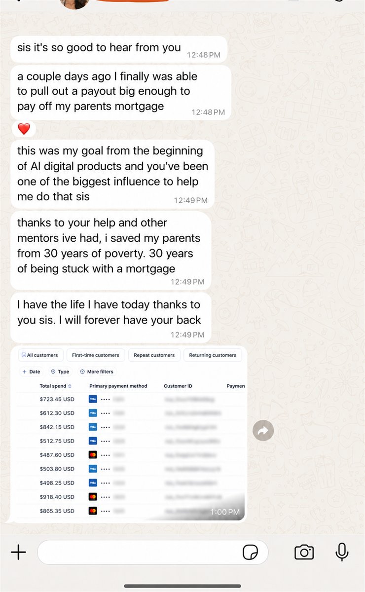Result and testimonial screenshot