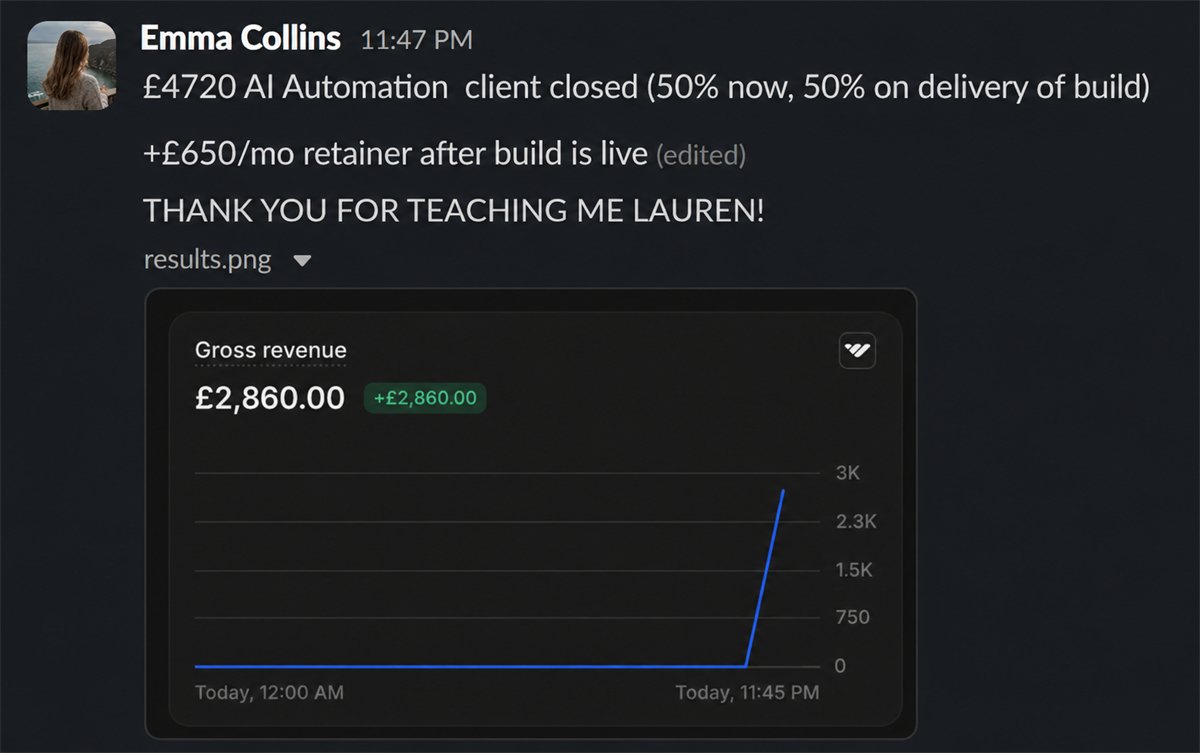Result and testimonial screenshot